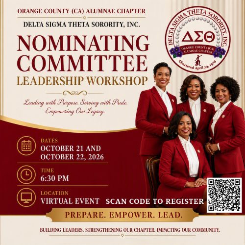 Orange County (CA) Alumnae Chapter_Delta Sigma Theta Sorority Inc_Nominating Committee Workshop_Oct 21-22_2026